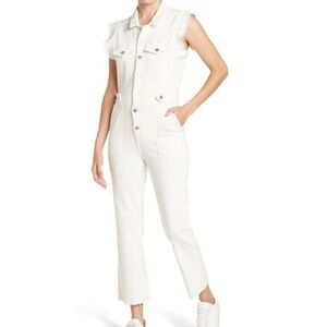 Joe's Jeans White Sleeveless Jumpsuit